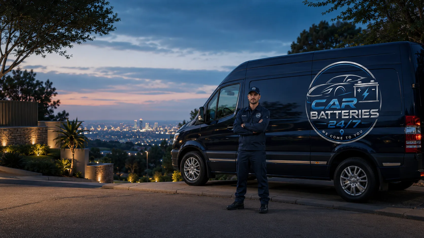 Jump start and flat battery assistance at a customer location
